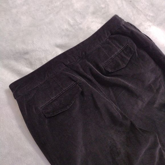 Vintage Velour Pants Women's Black Soft Trousers Stretch Zip Pockets Size 12 - Picture 7 of 13